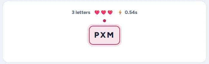 Focus Improvement: the letters PXM flash in the box under the dot, shown for 0.54 seconds.